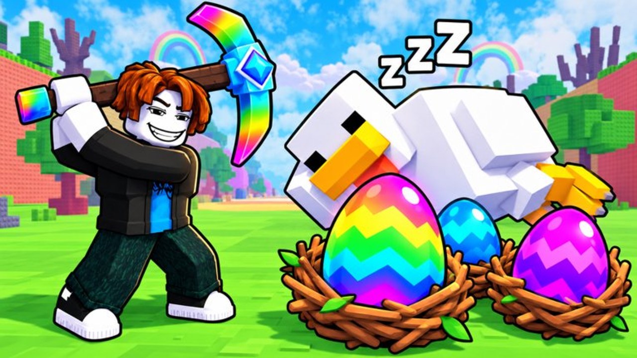 Break and Steal an Egg base overview with Pen animals, shops, and the Safe Zone treadmill area